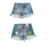 Bermuda In Denim Con Logo Stampato Sul Retro
