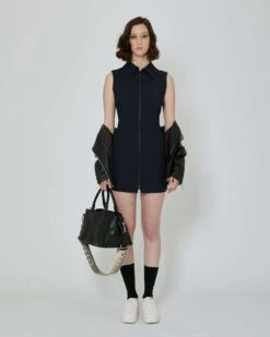 John Richmond Abito Corto Con Cerniera Frontale