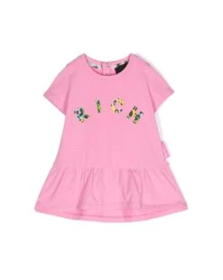 Abito Corto Con Logo Sul Davanti