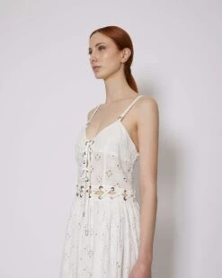 John Richmond Abito Lungo Cut Out Con Trama Floreale -John Richmond abito lungo con pattern john richmond 53757440000347