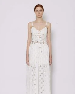 John Richmond Abito Lungo Cut Out Con Trama Floreale -John Richmond abito lungo con pattern john richmond 53757440098651