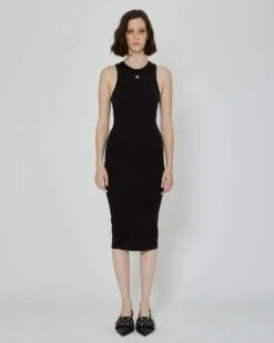 John Richmond Abito Midi Con Logo Frontale
