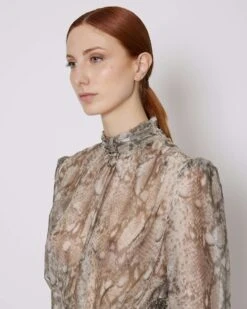 John Richmond Blusa Crop Con Pattern -John Richmond blusa rwp24020bl john richmond 53838106231131