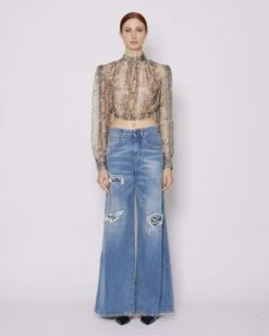 John Richmond Blusa Crop Con Pattern