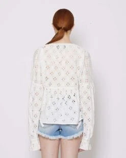 John Richmond Blusa Con Ricami Tone Sur Tone -John Richmond blusa rwp24029bl john richmond 53838815658331