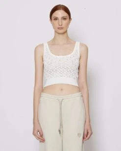 John Richmond Canotta Corta Con Ricamo Tone Sur Tone