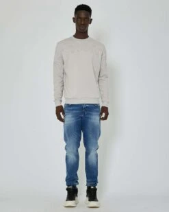 John Richmond Felpa Con Stampa Ricamata Sul Davanti