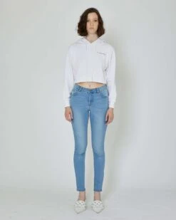 John Richmond Felpa Crop Con Cappuccio E Logo