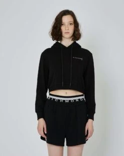 John Richmond Felpa Crop Con Cappuccio E Logo -John Richmond felpa crop con cappuccio e logo john richmond 54392836522331