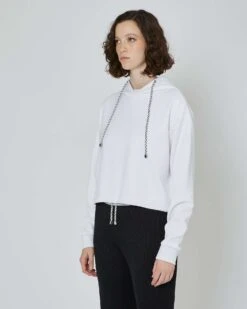 John Richmond Felpa Crop Con Cappuccio E Logo Ricamato Tone Sur Tone -John Richmond felpa crop con cappuccio e logo ricamato tone sur tone john richmond 54419479331163