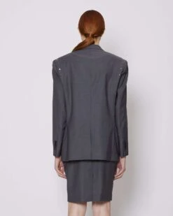 John Richmond Blazer Monopetto Con Applicazioni Metalliche -John Richmond giacca rwp24286gc john richmond 53873589420379