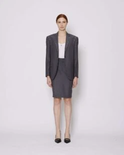 John Richmond Blazer Monopetto Con Applicazioni Metalliche