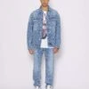 John Richmond Giacca In Denim Con Pattern Effetto Used
