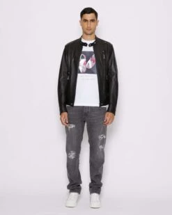 John Richmond Giacca In 100% Pelle Con Chiusura Con Zip