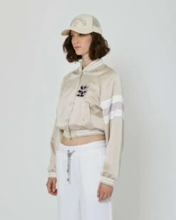 John Richmond Bomber Crop Con Logo Richmond X -John Richmond giubbino crop bicolor con logo ricamato sul davanti john richmond 54420895531355