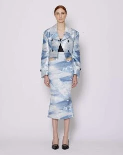 John Richmond Trench Crop Doppiopetto Con Pattern