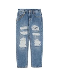 Jeans Con Strappi Effetto Used