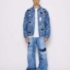 John Richmond Jeans Gamba Larga Con Strappi Sul Davanti