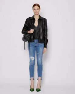 John Richmond Jeans Crop Con Lacerazioni