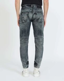 John Richmond Jeans Slim Con Lacerazioni Frontali E Logo "RICH" Iconico Sul Retro