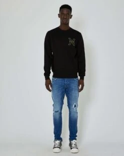 John Richmond Jeans Slim Con Strappi Sul Davanti