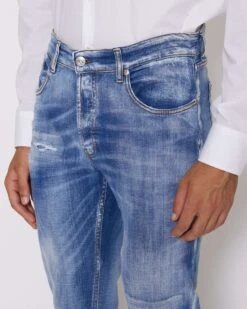 John Richmond Jeans Slim Con Lavaggio Effeto Used -John Richmond jeans slim john richmond 53726547509595