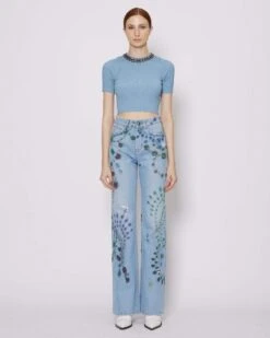 John Richmond Maglia Crop Con Applicazione