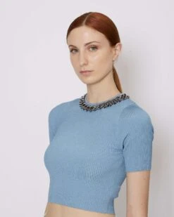 John Richmond Maglia Crop Con Applicazione -John Richmond maglia crop con applicazione john richmond 54320799383899