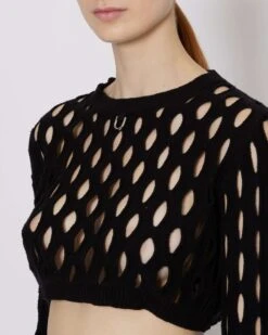 John Richmond Maglia Crop Forata -John Richmond maglia crop forata john richmond 53746596348251