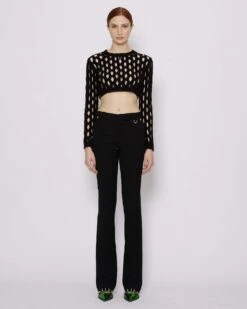 John Richmond Maglia Crop Forata