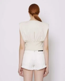 John Richmond Canotta Con Ricamo Sul Davanti -John Richmond rwp24174cn canotta john richmond 53839296921947