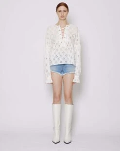 John Richmond Shorts "RICH" A Vita Alta In Denim