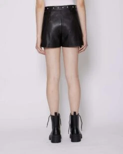 John Richmond Shorts In Pelle Con Applicazioni -John Richmond shorts rwp24299sh john richmond 53873853792603