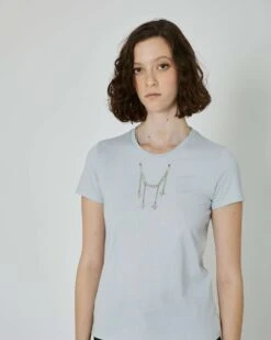 John Richmond T-shirt Con Catena Metallica Removibile -John Richmond t shirt con catena metallica removibile john richmond 54595672310107