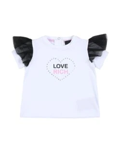 T-shirt Con Volant A Tulle E Lettering