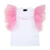 T-shirt Con Volant In Tulle