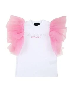 T-shirt Con Volant In Tulle