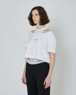 John Richmond T-shirt Crop Con Logo Stampato -John Richmond t shirt crop con logo stampato john richmond 54595556639067