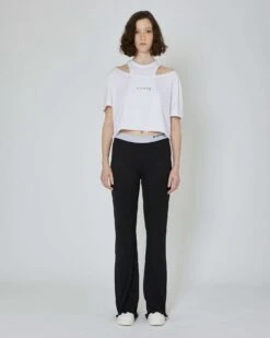 John Richmond T-shirt Crop Con Logo Stampato