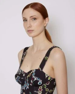 John Richmond Top Crop Con Pattern -John Richmond top rwp24229to john richmond 53856354304347