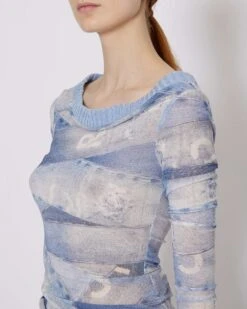 John Richmond Top In Denim -John Richmond top rwp24231to john richmond 53856659603803