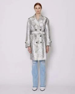 John Richmond Trench Doppiopetto Con Motivo Tono Su Tono