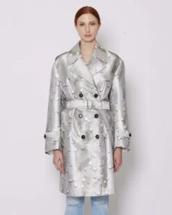 John Richmond Trench Doppiopetto Con Motivo Tono Su Tono -John Richmond trench rwp24259tr john richmond 53864255586651